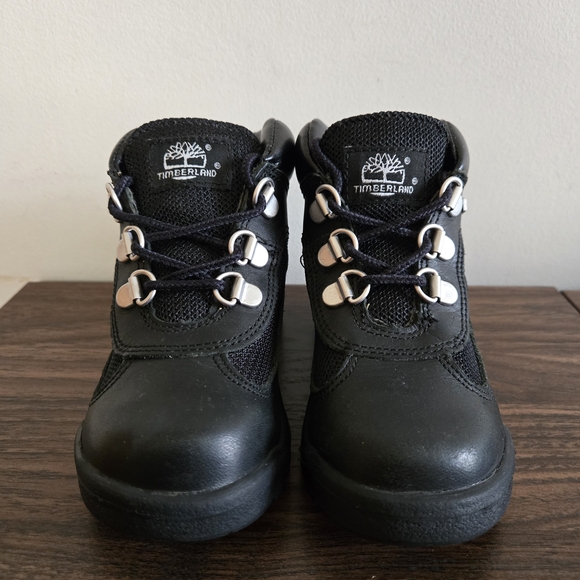 Timberland Field Hiking Boots Toddler Size 10 M Black Leather Lace Up 15806 - Picture 4 of 12